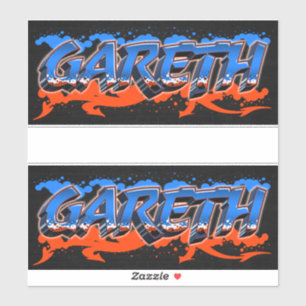 Gareth First Name Graffiti Sticker