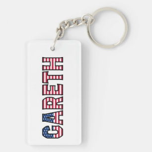 Gareth Name First Name USA Flag Key Ring