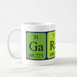 Gareth periodic table name mug<br><div class="desc">Gareth spelled out as Ga Re T H (Gallium Rhenium Tritium Hydrogen) on a mug for the scientist in you.</div>