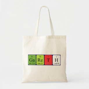 Gareth periodic table name tote bag