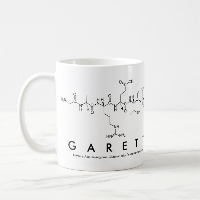 Garett peptide name mug (Left)