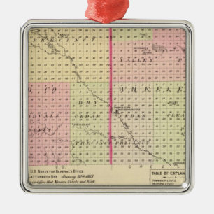 Garfield and Wheeler County, Nebraska Metal Tree Decoration