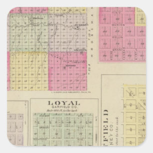 Garfield County, Creola, Ravanna, Loyal, Kansas Square Sticker