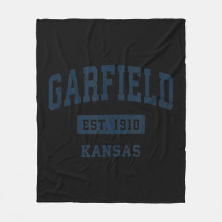 Garfield Kansas KS Vintage Sports Established Navy Fleece Blanket