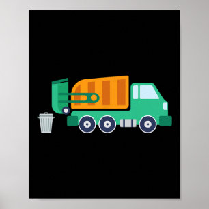 Garge Truck Recycle Waste Trash Collector Earth Da Poster