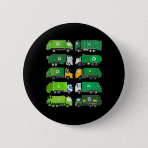 Garge Truck Recycling Day Trash Waste Separation B 6 Cm Round Badge