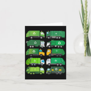 Garge Truck Recycling Day Trash Waste Separation B Card