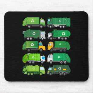 Garge Truck Recycling Day Trash Waste Separation B Mouse Mat