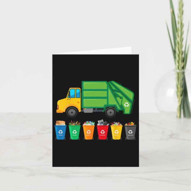 Garge Truck Reuse Recycle Trash Collector Earth Da Card (Front)