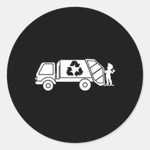 Garge Truck Waste Recycle Trash Collector Earth Da Classic Round Sticker