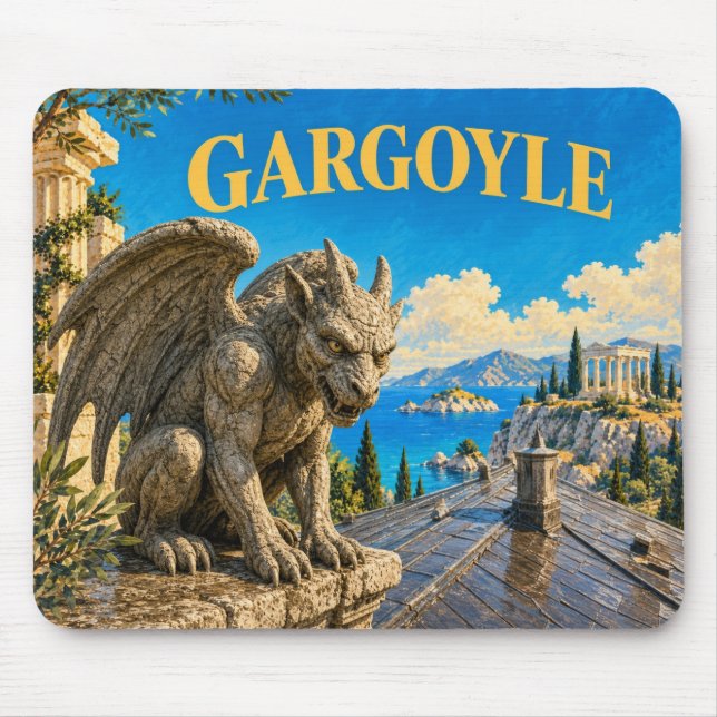 Gargoyle, Gothic Fantasy Monster Mouse Mat (Front)
