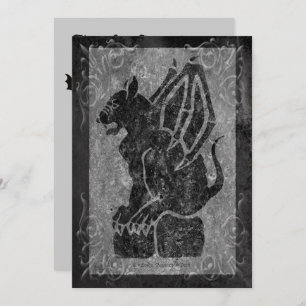 Gargoyle Grey Scrolls Invitation