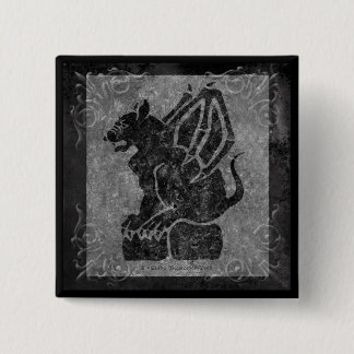 Gargoyle Grey Stone Scrolls 15 Cm Square Badge