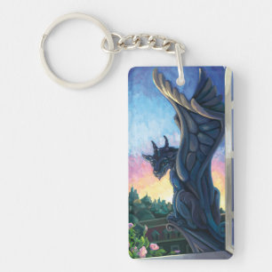 Gargoyle Guardian Fantasy Art Key Ring
