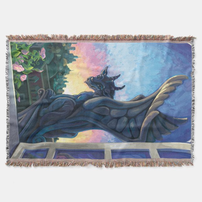 Gargoyle Guardian Throw Blanket (Front)