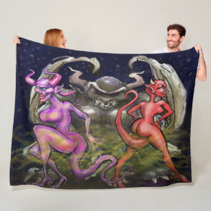 Gargoyle n Dark Fae Fleece Blanket