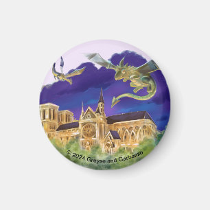 Gargoyle Notre Dame - Paris Circle Magnet
