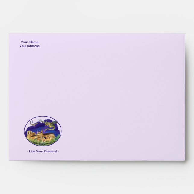 Gargoyle Notre Dame - Paris Dreams Purple Envelope (Front)