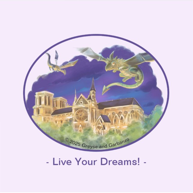 Gargoyle Notre Dame - Paris Dreams Vinyl Sticker (Front)