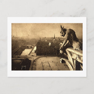 Gargoyle Notre Dame, Paris France 1912 Vintage Postcard