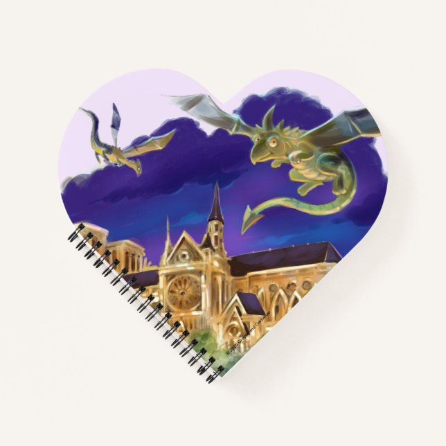 Gargoyle Notre Dame - Paris Heart Notebook  (Front)