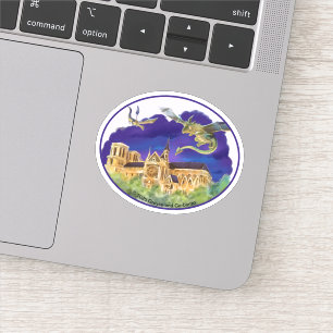 Gargoyle Notre Dame - Paris Oval Vinyl Sticker
