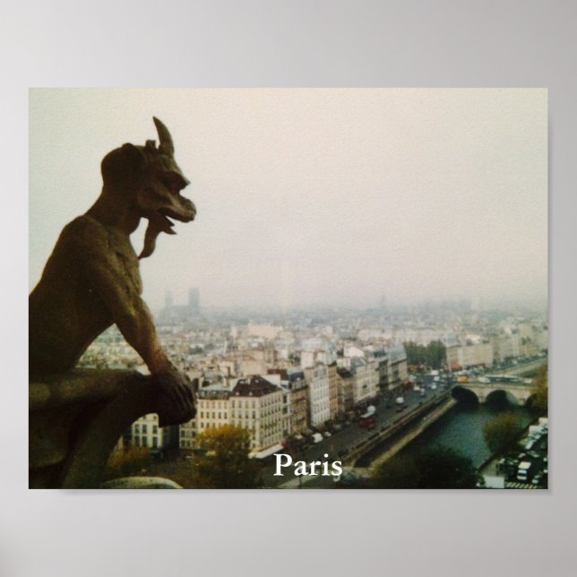 Gargoyle Over The City, Paris Poster (Front)