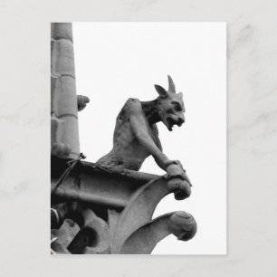 Gargoyle Overlooking Paris Postcard