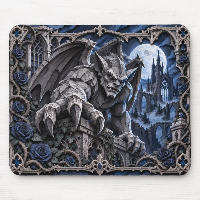 Gargoyle, Paper Cut Monster Mouse Mat (Front)