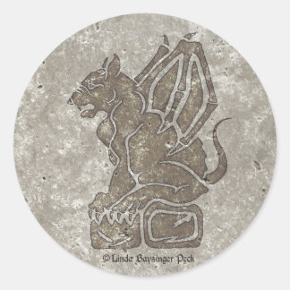 Gargoyle Stone Classic Round Sticker