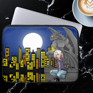 Gargoyle Urban Fantasy Cityscape Laptop Sleeve