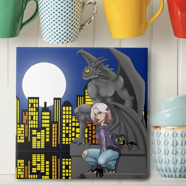 Gargoyle Urban Fantasy Cityscape Tile (Creator Uploaded)