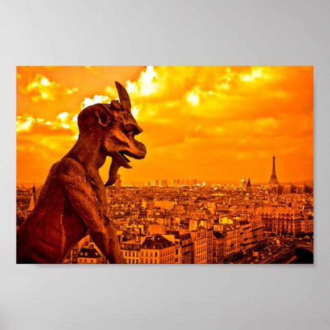 Gargoyles Over Paris 10x6 Archival Poster (Front)
