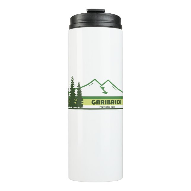 Garibaldi Provincial Park Green Stripes Thermal Tumbler (Front)