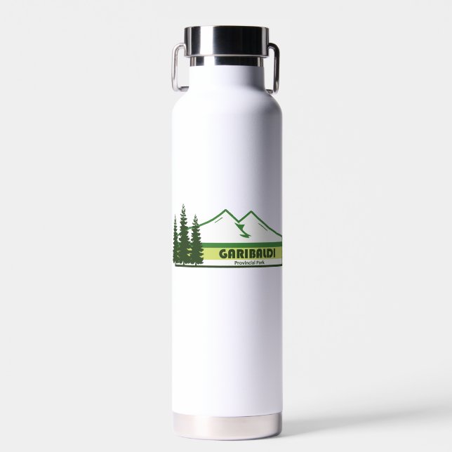 Garibaldi Provincial Park Green Stripes Water Bottle (Front)