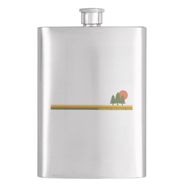 Garibaldi Provincial Park Pine Trees Sun Hip Flask (Front)