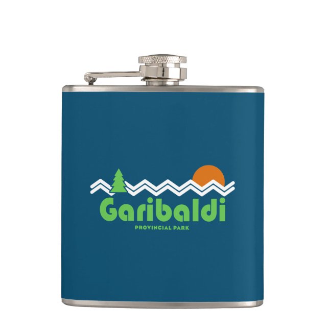 Garibaldi Provincial Park Retro Hip Flask (Front)