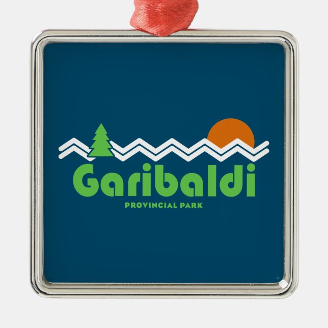 Garibaldi Provincial Park Retro Metal Tree Decoration (Front)