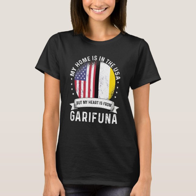 Garifuna American Patriot Grown Proud Home USA Fla T-Shirt (Front)