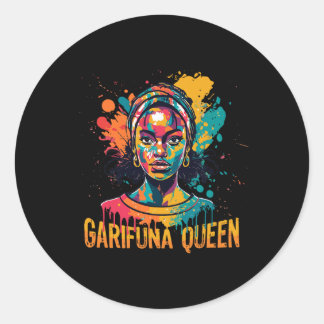 Garifuna Queen Design For Honduras Caribbean Afro  Classic Round Sticker