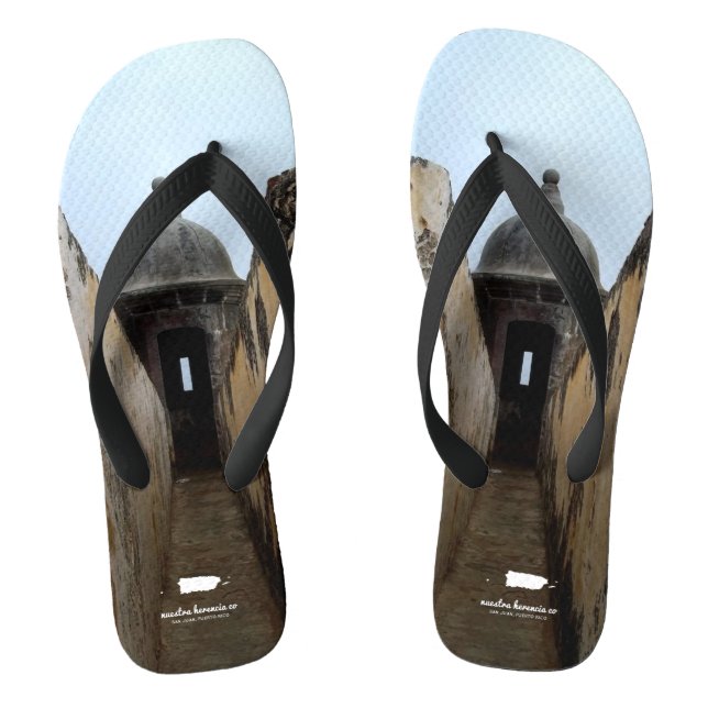 Garita El Morro San Juan Puerto Rico Flip Flops (Footbed)