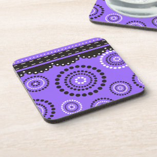 Garland ARTdeco black white + your backgr. color Coaster