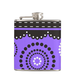 Garland ARTdeco black white + your backgr. colour Hip Flask