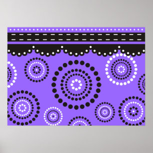 Garland ARTdeco black white + your backgr. colour Poster