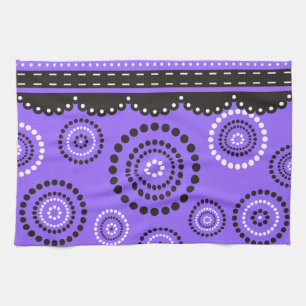 Garland ARTdeco black white + your backgr. colour Tea Towel