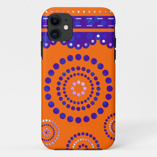 Garland ARTdeco violet blue + your backgr. colour Case-Mate iPhone Case (Back)