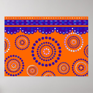 Garland ARTdeco violet blue + your backgr. colour Poster