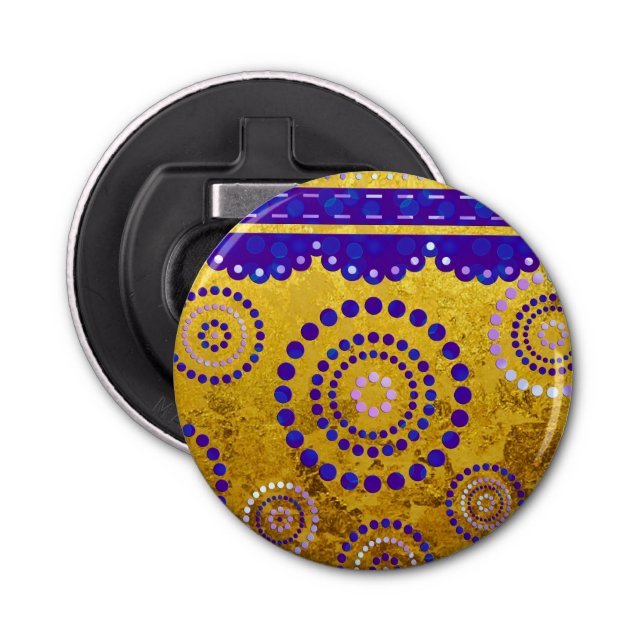 Garland ARTdeco violet blue + your background Bottle Opener (Front)