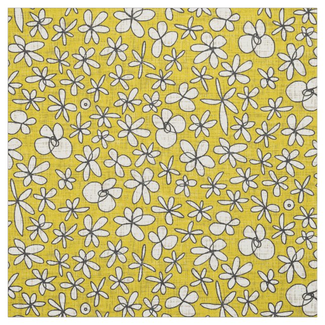 garland flowers yellow fabric (Swatch)