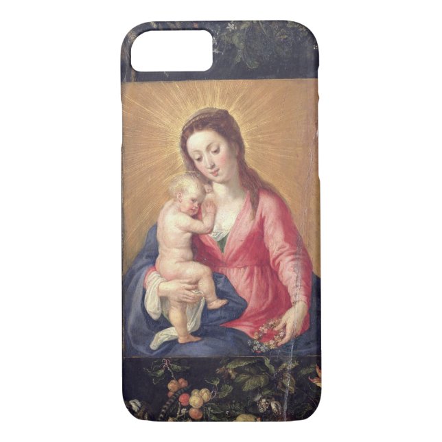 Garland of Fruit and Flowers with Virgin and Child Case-Mate iPhone Case (Back)